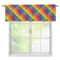 Rainbow LGBT Plaid Pattern Print Window Valance