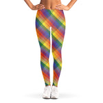 Rainbow LGBT Plaid Pattern Print Women's Leggings