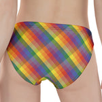 Rainbow LGBT Plaid Pattern Print Women's Panties