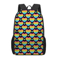 Rainbow LGBT Pride Heart Pattern Print 17 Inch Backpack