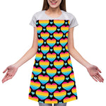 Rainbow LGBT Pride Heart Pattern Print Adjustable Apron