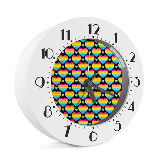 Rainbow LGBT Pride Heart Pattern Print Alarm Clock