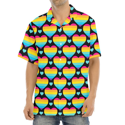 Rainbow LGBT Pride Heart Pattern Print Aloha Shirt