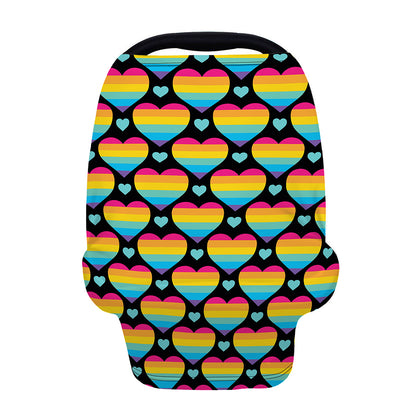 Rainbow LGBT Pride Heart Pattern Print Baby Seat Cover