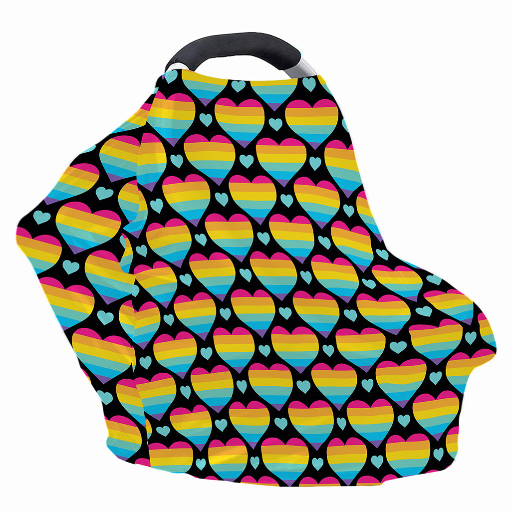 Rainbow LGBT Pride Heart Pattern Print Baby Seat Cover