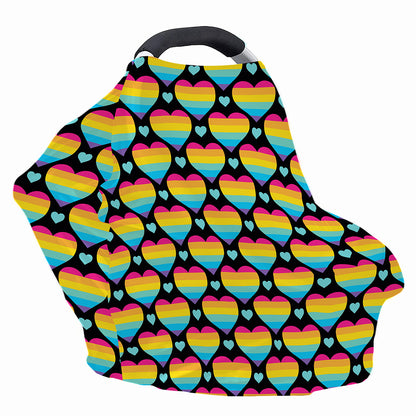 Rainbow LGBT Pride Heart Pattern Print Baby Seat Cover