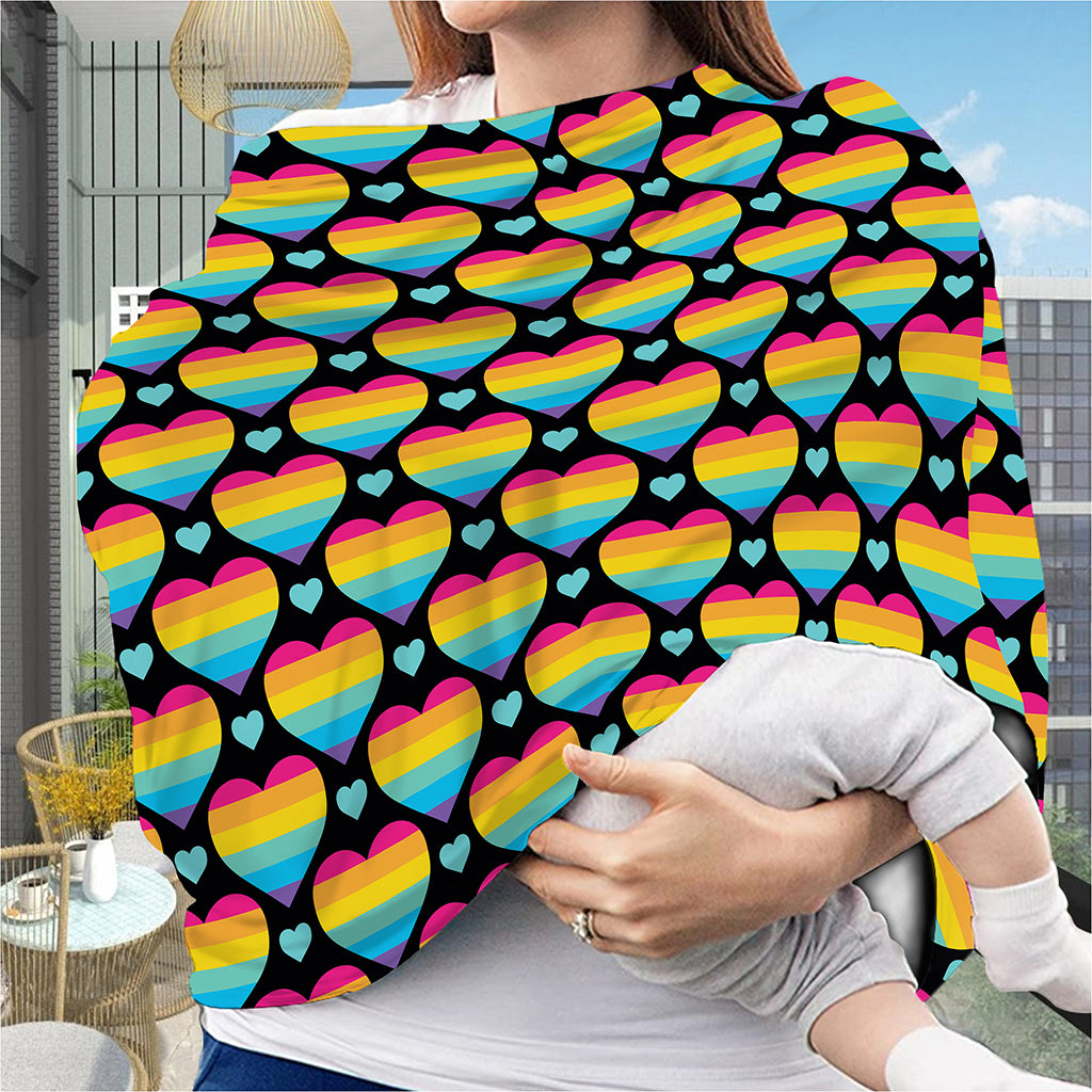 Rainbow LGBT Pride Heart Pattern Print Baby Seat Cover