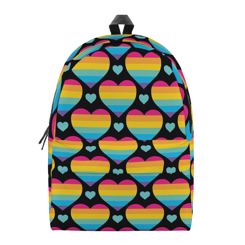 Rainbow LGBT Pride Heart Pattern Print Backpack