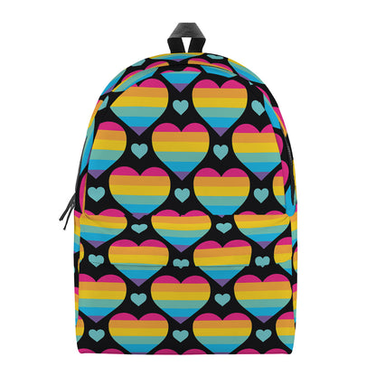 Rainbow LGBT Pride Heart Pattern Print Backpack