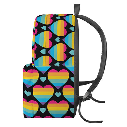 Rainbow LGBT Pride Heart Pattern Print Backpack