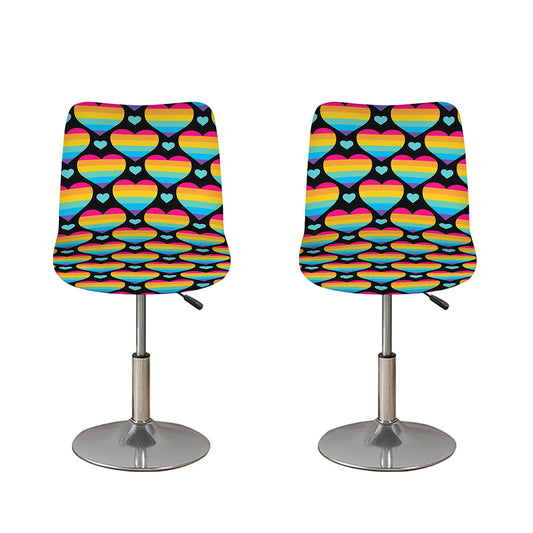 Rainbow LGBT Pride Heart Pattern Print Bar Stool Covers