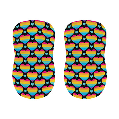 Rainbow LGBT Pride Heart Pattern Print Bar Stool Covers