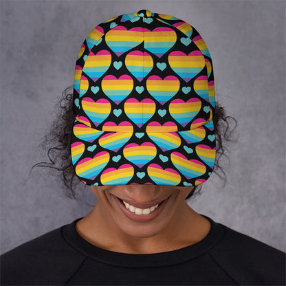 Rainbow LGBT Pride Heart Pattern Print Baseball Cap