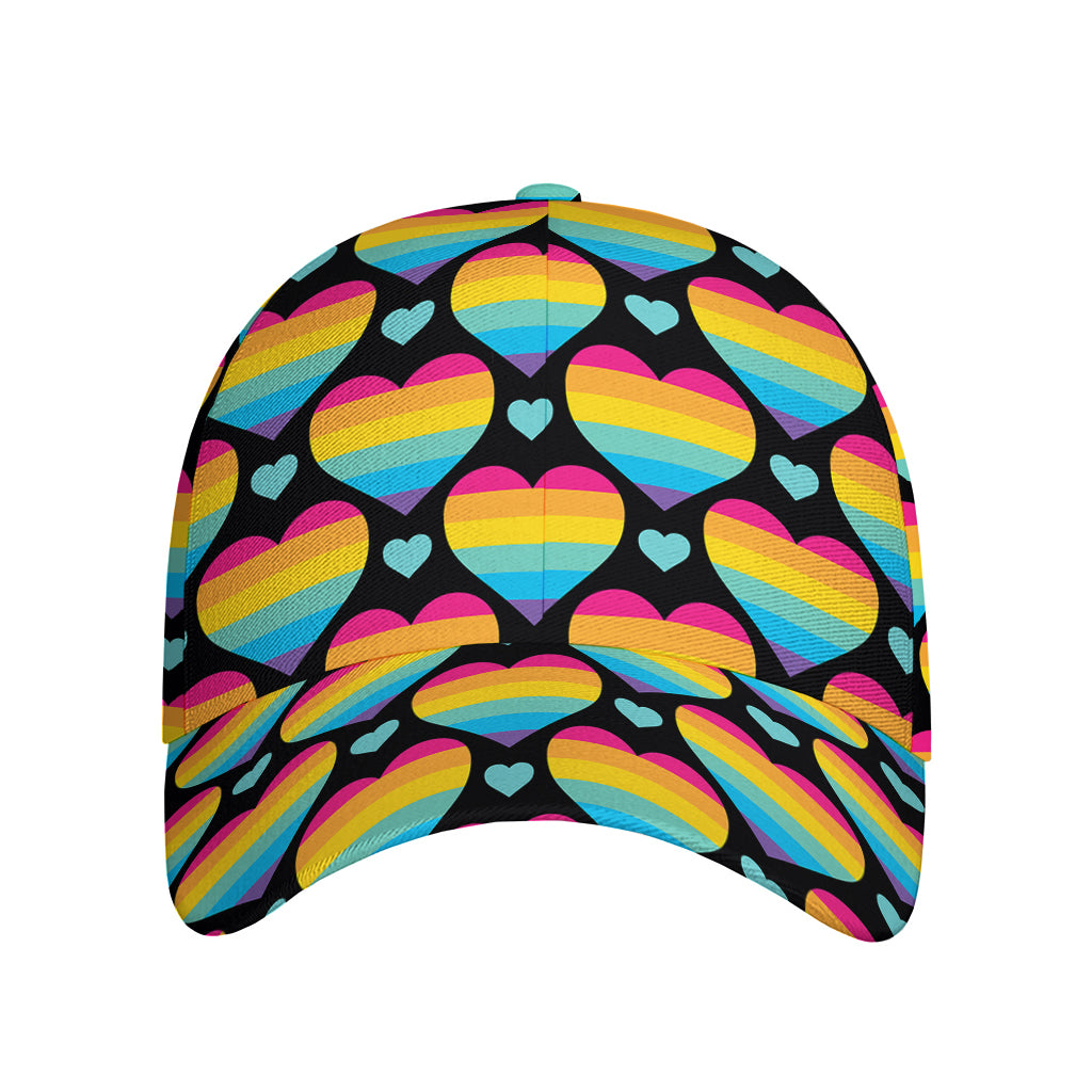Rainbow LGBT Pride Heart Pattern Print Baseball Cap