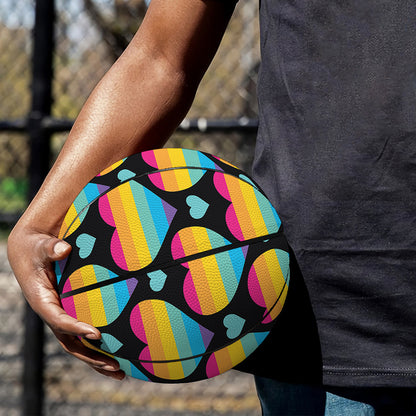 Rainbow LGBT Pride Heart Pattern Print Basketball