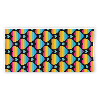 Rainbow LGBT Pride Heart Pattern Print Beach Towel