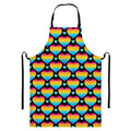Rainbow LGBT Pride Heart Pattern Print Bib Apron With Pocket