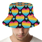 Rainbow LGBT Pride Heart Pattern Print Bucket Hat