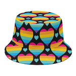 Rainbow LGBT Pride Heart Pattern Print Bucket Hat