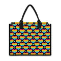 Rainbow LGBT Pride Heart Pattern Print Canvas Tote Bag