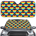 Rainbow LGBT Pride Heart Pattern Print Car Windshield Sun Shade
