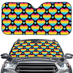 Rainbow LGBT Pride Heart Pattern Print Car Windshield Sun Shade