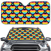 Rainbow LGBT Pride Heart Pattern Print Car Windshield Sun Shade