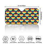 Rainbow LGBT Pride Heart Pattern Print Car Windshield Sun Shade