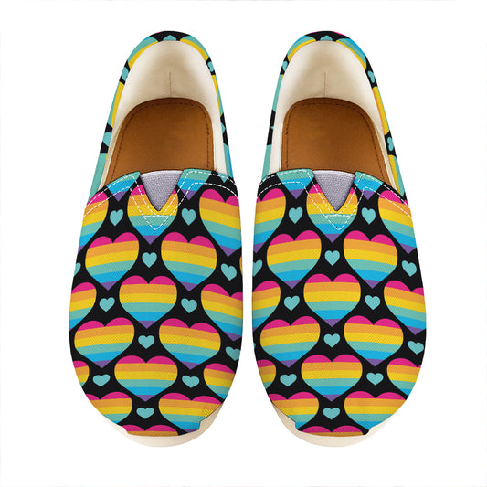 Rainbow LGBT Pride Heart Pattern Print Casual Shoes