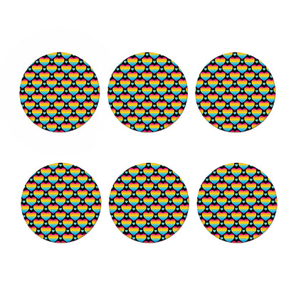 Rainbow LGBT Pride Heart Pattern Print Coaster Set