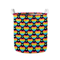 Rainbow LGBT Pride Heart Pattern Print Collapsible Laundry Basket