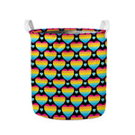 Rainbow LGBT Pride Heart Pattern Print Collapsible Laundry Basket