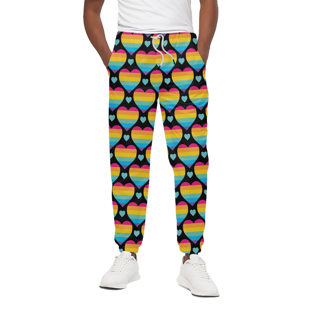 Rainbow LGBT Pride Heart Pattern Print Cotton Pants