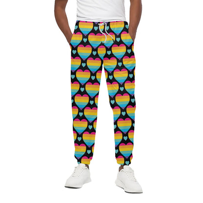 Rainbow LGBT Pride Heart Pattern Print Cotton Pants
