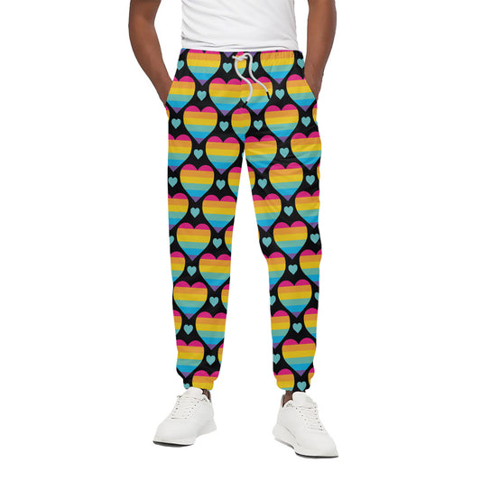 Rainbow LGBT Pride Heart Pattern Print Cotton Pants