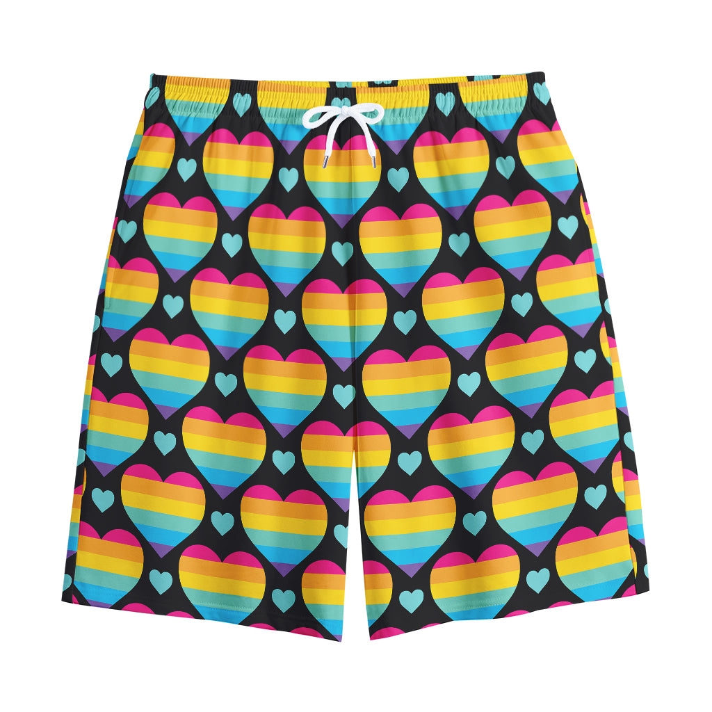 Rainbow LGBT Pride Heart Pattern Print Cotton Shorts