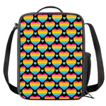 Rainbow LGBT Pride Heart Pattern Print Crossbody Lunch Bag