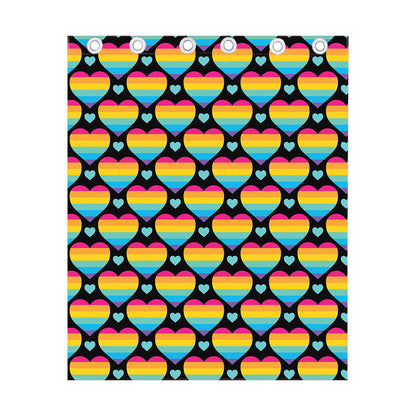 Rainbow LGBT Pride Heart Pattern Print Curtain