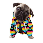 Rainbow LGBT Pride Heart Pattern Print Dog Zip Up Hoodie