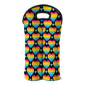 Rainbow LGBT Pride Heart Pattern Print Double Neoprene Wine Tote