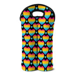 Rainbow LGBT Pride Heart Pattern Print Double Neoprene Wine Tote