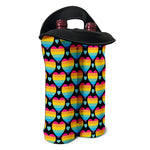 Rainbow LGBT Pride Heart Pattern Print Double Neoprene Wine Tote