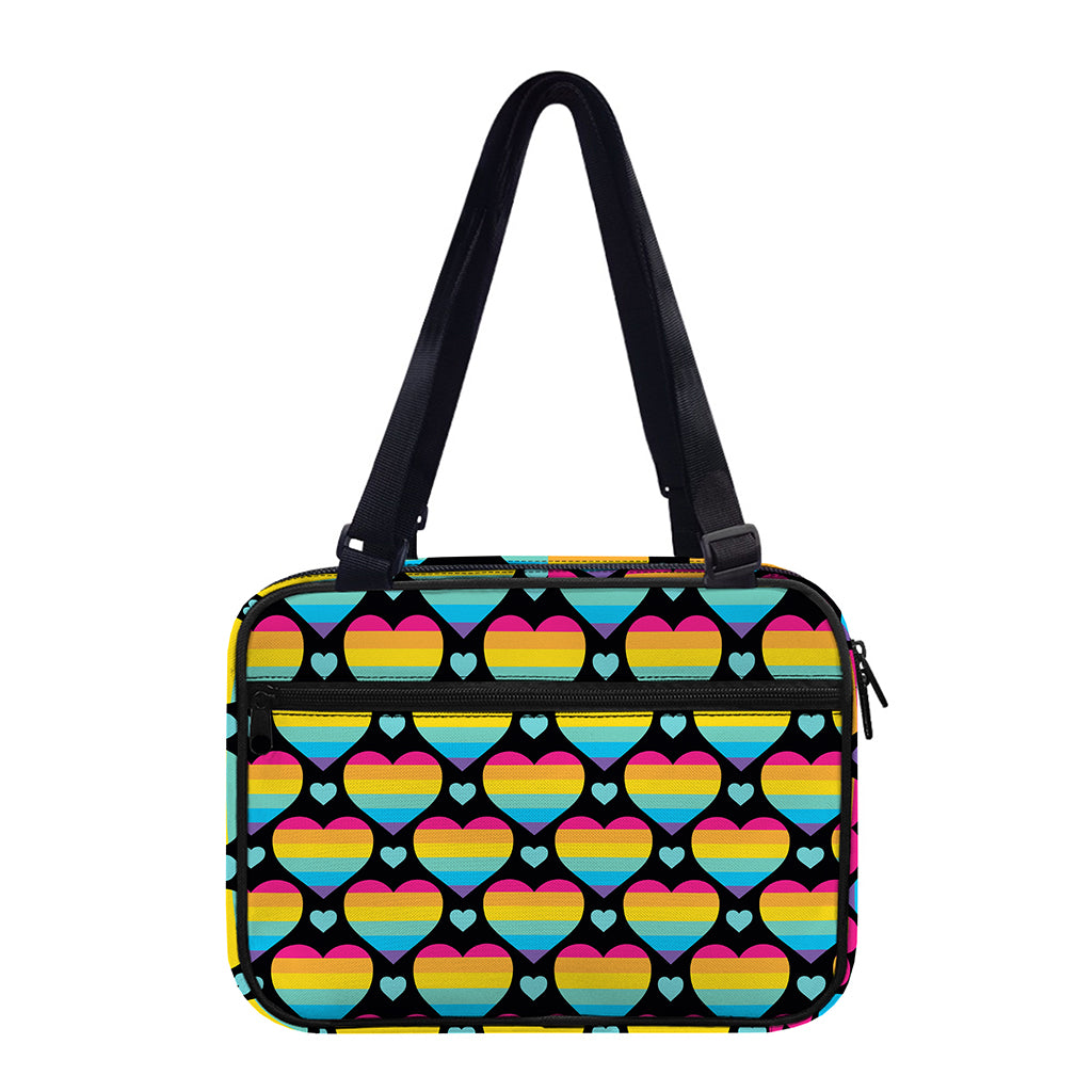 Rainbow LGBT Pride Heart Pattern Print Double Strap Bible Bag