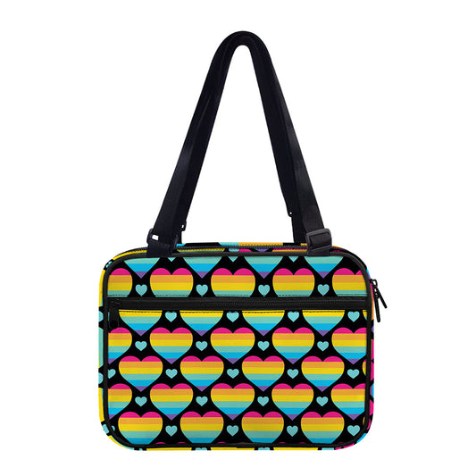 Rainbow LGBT Pride Heart Pattern Print Double Strap Bible Bag