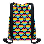 Rainbow LGBT Pride Heart Pattern Print Drawstring Backpack