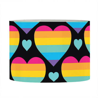 Rainbow LGBT Pride Heart Pattern Print Drum Lamp Shade