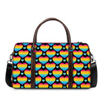 Rainbow LGBT Pride Heart Pattern Print Duffle Bag