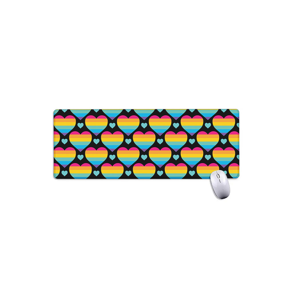 Rainbow LGBT Pride Heart Pattern Print Extended Mouse Pad