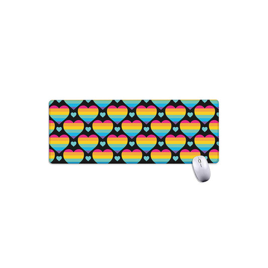 Rainbow LGBT Pride Heart Pattern Print Extended Mouse Pad