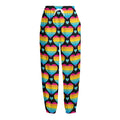 Rainbow LGBT Pride Heart Pattern Print Fleece Lined Knit Pants